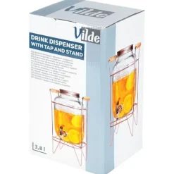 Drikkekrukke med hane og guldfod 4,2 l Discount