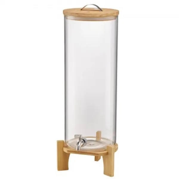 Drikkevareautomat, 20.5x20.5x63.7 cm, Transparent, Glas med træstander Clearance
