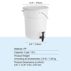 Drikkevaredispenser 5 gallon, plastikjuicedispenser med tap og låg, iste-limonadesaftvandsdispenser til fester, holdbar og praktisk