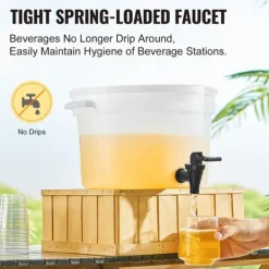 Drikkevaredispenser 3 gallon, plastikjuicedispenser med tap og låg, iste limonade vanddispenser til fester, holdbart design Online