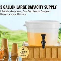 Drikkevareautomater>Drikkevaredispenser 3 gallon til fester, plastikjuicedispenser med tap og låg, iste limonade juice vanddispenser, hold drikkevarer kolde