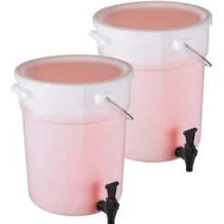 Drikkevaredispenser 5 gallon, automatisk drikkevarer til fester, plastjuice-dispenser med tap og låg, iste, limonade, juice, vanddispenser