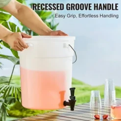 Drikkevaredispenser 5 gallon, automatisk drikkevarer til fester, plastjuice-dispenser med tap og låg, iste, limonade, juice, vanddispenser