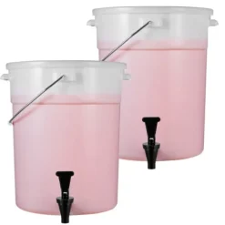 Drikkevaredispenser 5 gallon, automatisk drikkevarer til fester, plastjuice-dispenser med tap og låg, iste, limonade, juice, vanddispenser