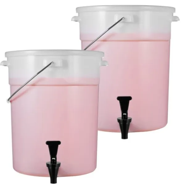 Drikkevaredispenser 5 gallon, automatisk drikkevarer til fester, plastjuice-dispenser med tap og låg, iste, limonade, juice, vanddispenser