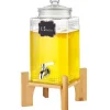 Drikkevareautomater>Drikkevaredispenser 1,5 gallon, glass juicedispenser med stativ, rustfrit stål, perfekt til fester, iste og limonade