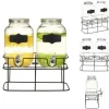 Drikkevareautomater>Drikkevaredispensere - Living drikkevaredispensersæt 2 stk. med stativ 2 x 4 l glas