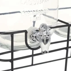 Drikkevaredispensersæt - 2 stk. glas med stativ | Volumen: 2 x 4 l | Vintage Stil Online