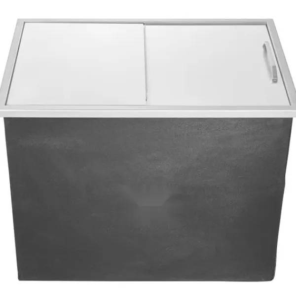 Isspande & Kølere>Drop-in isbokse 27x18x21, rustfrit stål, køleboks med cover, holdbar og effektiv, perfekt til udendørs brug.