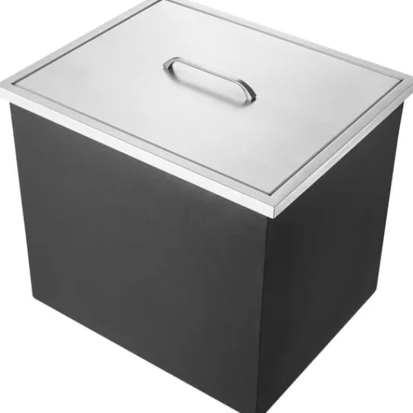Isspande & Kølere>Drop-in isokiste, 21"L x 17"B x 18"H i rustfrit stål, kommerciel, 40 qt. til udendørs vin- og ølkøling, inkluderer afløb.