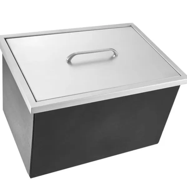 Drop-in-iskiste, 20"L x 14"B x 12"H rustfri stål, kommerciel 40 qt isbeholder med låg til vin og øl, inkl. afløbssystem. New