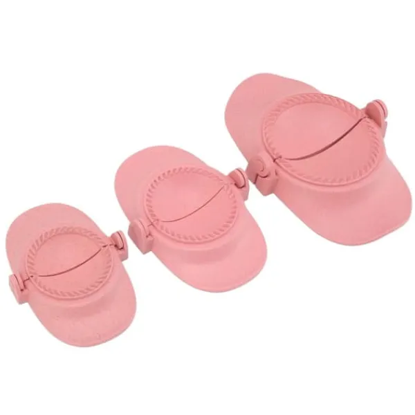 Køkkenforme>Dumpling Maker Sæt - 3 størrelser hvedehalm Empanadas presseform til køkkenmadlavning (Pink)