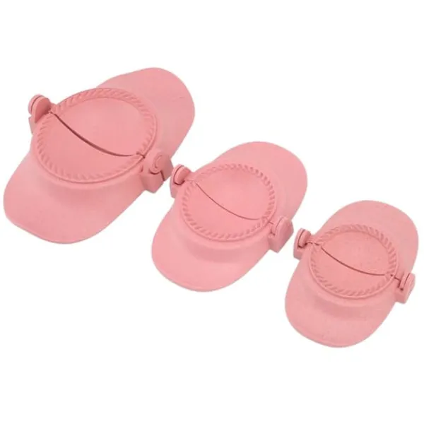 Køkkenforme>Dumpling Maker Sæt - 3 størrelser hvedehalm Empanadas presseform til køkkenmadlavning (Pink)
