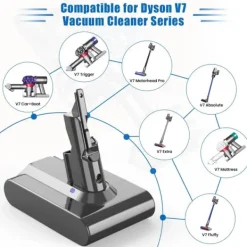Dyson V7 (SV11) erstatningsbatteri, lysegrå, 6000 mAh 6.0 Ah, til Motorhead, Animal Pro, Trigger ledningsfri støvsuger Clearance