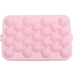 Easy Release Silikone Mini Rund Ice Sphere Bakke med låg - Pink 25 Grid Ice Cube Maker Sale