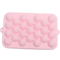 Easy Release Silikone Mini Rund Ice Sphere Bakke med låg - Pink 25 Grid Ice Cube Maker Sale