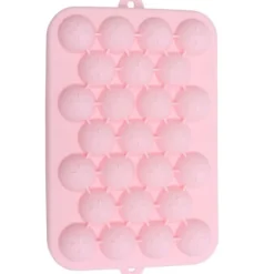 Easy Release Silikone Mini Rund Ice Sphere Bakke med låg - Pink 25 Grid Ice Cube Maker Sale