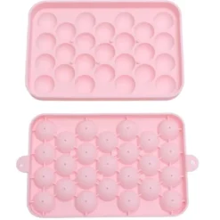 Easy Release Silikone Mini Rund Ice Sphere Bakke med låg - Pink 25 Grid Ice Cube Maker Sale