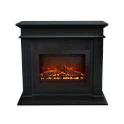 Radiatorer>Elda EFL-MDB el-komfur - Sort MDF pejsestel - 1500 Watt varme - fjernbetjening