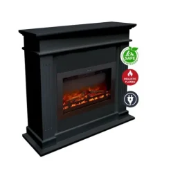 Radiatorer>Elda EFL-MDB el-komfur - Sort MDF pejsestel - 1500 Watt varme - fjernbetjening