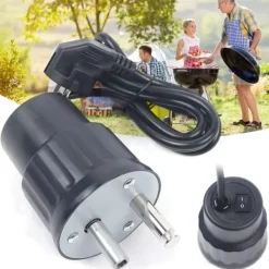 Elektrisk BBQ-motor, rotisserie spydmotor til grill, 220V, sort Discount