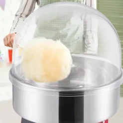 Elektrisk Candy Floss Maskine, 1000 W, Kommerciel Candy Maker med Låg, Rustfri Stålskål og Sukkerske, Ideel til Fest og Arrangementer Hot
