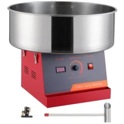 Maskiner Til Candyfloss>Elektrisk Candy Floss Maskine, 1000 W, Kommerciel Maskine med Rustfrit Stål, Sukkerske, Perfekt til Fester