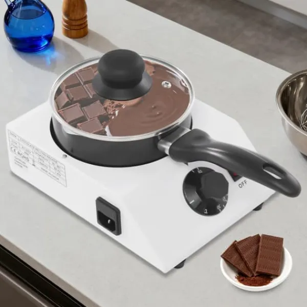 Elektrisk chokoladesmelter - tempereringsmaskine - 40 W - 1 skål - 30–85 °C justerbar - 220–230 V, 50–60 Hz - sort Online