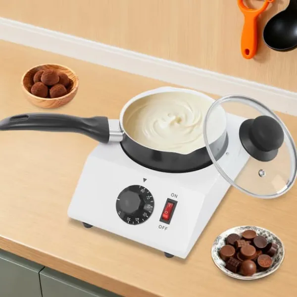 Elektrisk chokoladesmelter - tempereringsmaskine - 40 W - 1 skål - 30–85 °C justerbar - 220–230 V, 50–60 Hz - sort Online
