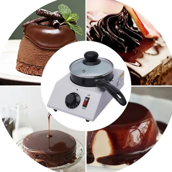 Elektrisk chokoladesmelter - tempereringsmaskine - 40 W - 1 skål - 30–85 °C justerbar - 220–230 V, 50–60 Hz - sort Online