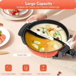 Elektrisk dobbelt hotpot, bordgryde, 6 L med låg, 1360 W, 220 V Sale