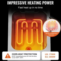 Elektrisk Frituregryde 3000W, 5,9L RVS, Opgradering, 200°C, Hurtig Opvarmning, Energi Effektiv. Online