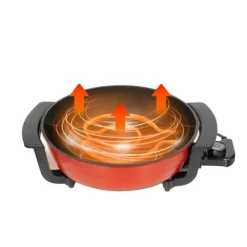 Elektriske Stegepander & Wokker>Elektrisk Gryde, 1360W Effekt, 6L Kapacitet, 31 cm Diameter, 5 Temperaturindstillinger, Fødevarekvalitet Non-Stick Materiale