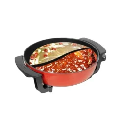 Elektriske Stegepander & Wokker>Elektrisk Hot Pot, 1360W Effekt, 6L Kapacitet, 31cm Diameter, 220V Spænding, Non-stick Belægning