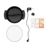 Elektrisk hotpot & fonduegryde - To-delt separerbar - 1360 W - 6 L - Ø 31 cm - 5-trins temperaturkontrol - 220 V - Med låg - Sort Hot