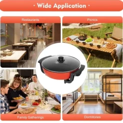Elektrisk hotpot - Gryde med 2 rum - 1360 W - 220 V - Nonstick belægning - Fødevaregodkendt - Himmelblå New
