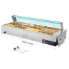 Elektrisk Madvarmer - Bain Marie Varmebad Buffet - 1700 W - 12 Bakker - Rustfrit Stål - Glaslåg Best