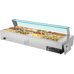 Elektrisk Madvarmer - Bain Marie Varmebad Buffet - 1700 W - 12 Bakker - Rustfrit Stål - Glaslåg Best