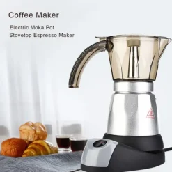 Elektrisk Moka-kande med stor kapacitet, espressomaskine, kaffeperkolator, EU-stik, 300 ml Clearance
