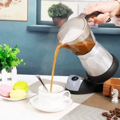 Elektrisk Moka-kande med stor kapacitet, espressomaskine, kaffeperkolator, EU-stik, 300 ml Clearance