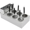 Madlavningsmaskiner>Elektrisk nudelkoger - 6-huls - 2000 W - 20 L - Termostat 60–200 °C - EU-stik - Rustfrit stål - Sølv