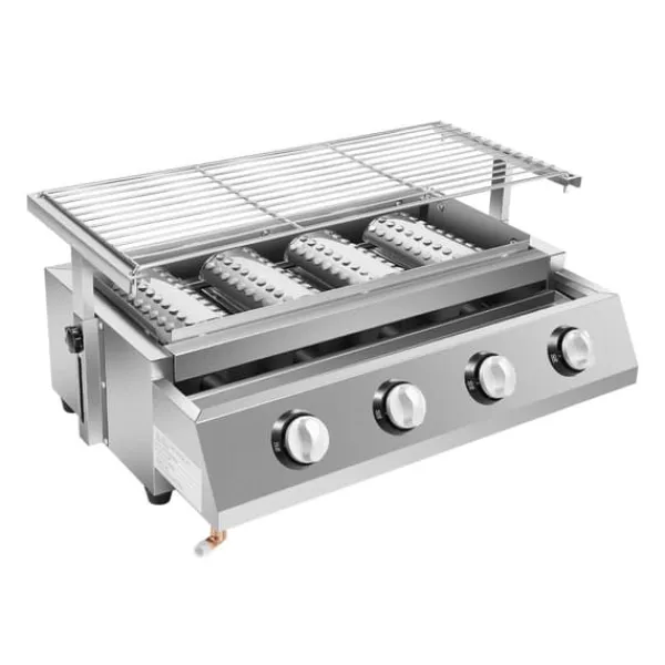 Madlavningsmaskiner>Elektrisk pastakoger - Nudelkoger - 6-huls - 9 l - 2,5 kW - 220 V 50 Hz - 30–110 °C - Rustfrit stål 201