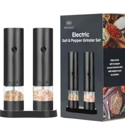 Elektrisk Peberkværn Sæt - Genopladelig Salt- og Peberkværn med Keramisk Kværn - 2 Pak Outlet