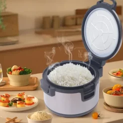 Elektrisk risvarmer - WF-B19 - 19 L - 100 W - 220 V/50 Hz - Non-stick indergryde i 410 rustfrit stål - Termostat 68/72°C - Sort New