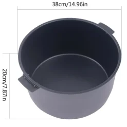 Elektrisk risvarmer - WF-B19 - 19 L - 100 W - 220 V/50 Hz - Non-stick indergryde i 410 rustfrit stål - Termostat 68/72°C - Sort New