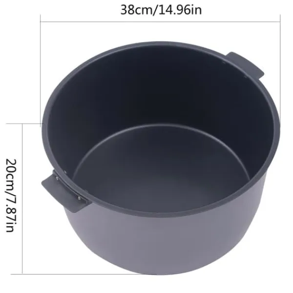 Elektrisk risvarmer - WF-B19 - 19 L - 100 W - 220 V/50 Hz - Non-stick indergryde i 410 rustfrit stål - Termostat 68/72°C - Sort New