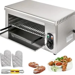 Grill-Ovne & Ovn Med Roterende Stegespyd>Elektrisk Salamanderovn, Rustfrit Stål, 120 - 572°F Temperaturinterval, Dimensioner 26.8 x 14.9 x 13.4 tommer