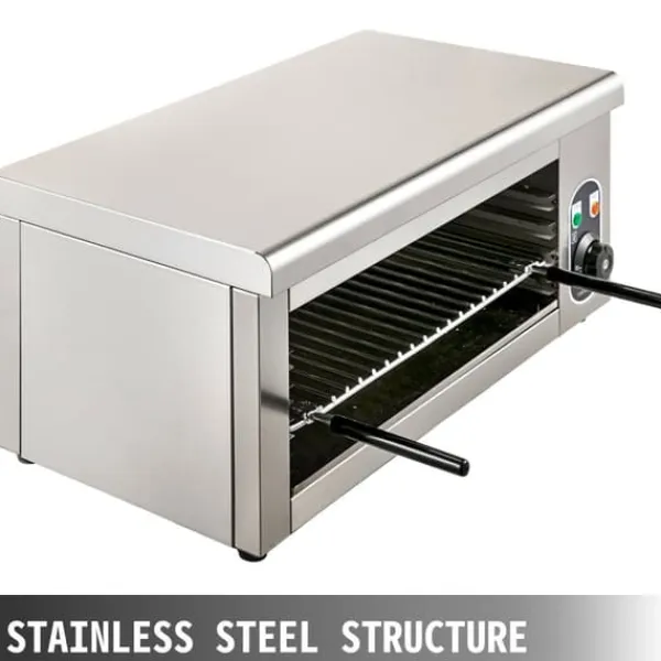 Grill-Ovne & Ovn Med Roterende Stegespyd>Elektrisk Salamanderovn, Rustfrit Stål, 120 - 572°F Temperaturinterval, Dimensioner 26.8 x 14.9 x 13.4 tommer