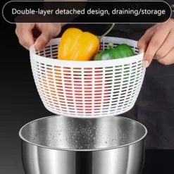 Salatslynger>Elektrisk salattørrer, frugt- og grøntsagstørrer, 4,5L stor automatisk salatgrøntsagstørrer, USB genopladelig salattørrer, salat, frugt- og grøntsags | CDON