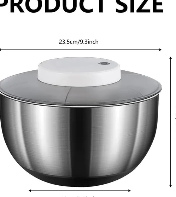 Salatslynger>Elektrisk salattørrer, frugt- og grøntsagstørrer, 4,5L stor automatisk salatgrøntsagstørrer, USB genopladelig salattørrer, salat, frugt- og grøntsags | CDON